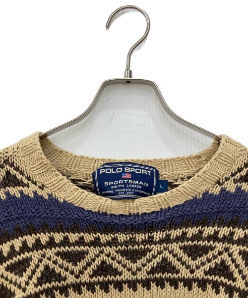 POLO SPORT（ポロスポーツ）POLO SPORT (ポロスポーツ) 90’s Hand Knit ベージュ サイズ:Ｌの古着・服飾アイテム
