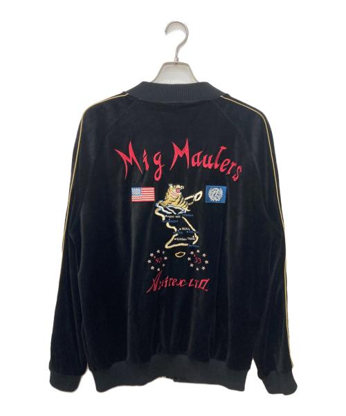 AVIREX（アヴィレックス）AVIREX (アヴィレックス) VELOUR RETRO JACKET MIG MAULERS ブラック サイズ:XLの古着・服飾アイテム