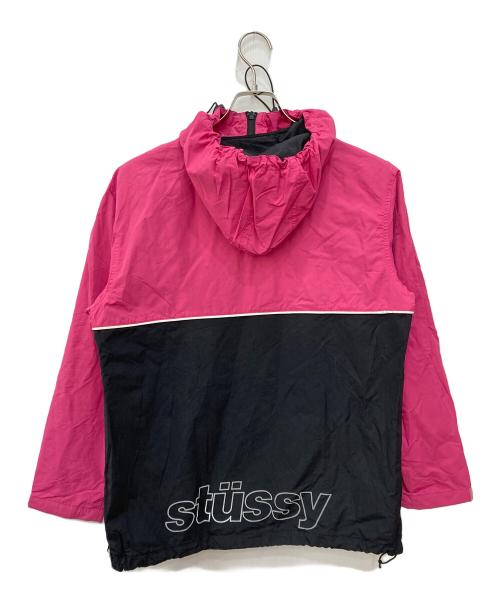 stussy（ステューシー）stussy (ステューシー) アノラックパーカー ブラック×ピンク サイズ:Sの古着・服飾アイテム