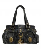 COACHコーチ）の古着「ターンロックサッチェルショルダーバッグ」｜ブラック