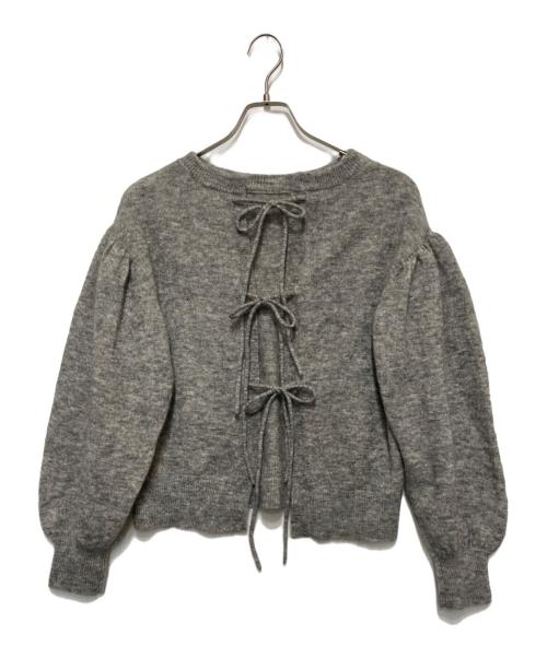 IENA（イエナ）IENA (イエナ) モヘヤ混天竺リボンカーディガン グレー サイズ:表記無の古着・服飾アイテム