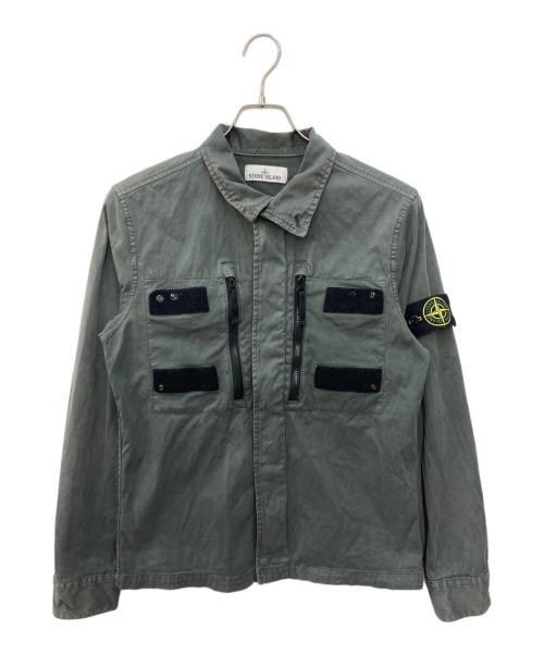 STONE ISLAND（ストーンアイランド）STONE ISLAND (ストーンアイランド) Garment Dyed Multi Pocket Jacket グリーン サイズ:Sの古着・服飾アイテム
