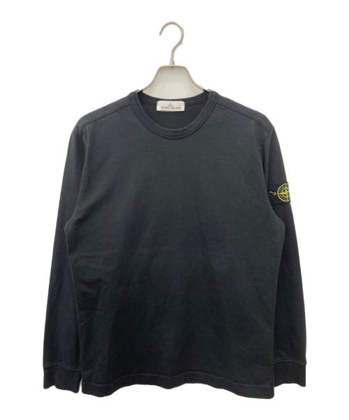 STONE ISLAND（ストーンアイランド）STONE ISLAND (ストーンアイランド) ヘビーウェイトコットンクルーネックL/Sカットソー ブラック サイズ:Mの古着・服飾アイテム