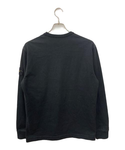 STONE ISLAND（ストーンアイランド）STONE ISLAND (ストーンアイランド) ヘビーウェイトコットンクルーネックL/Sカットソー ブラック サイズ:Mの古着・服飾アイテム