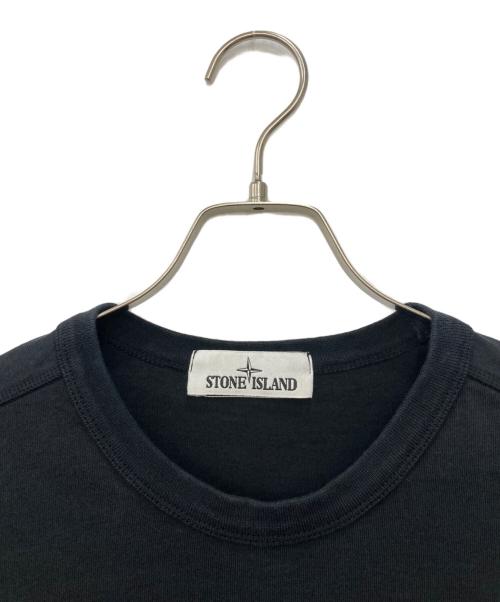 STONE ISLAND（ストーンアイランド）STONE ISLAND (ストーンアイランド) ヘビーウェイトコットンクルーネックL/Sカットソー ブラック サイズ:Mの古着・服飾アイテム