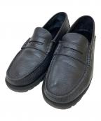 PARABOOTパラブーツ）の古着「CORAUX FOULレザーコインローファー」｜ブラック