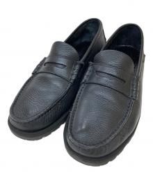 PARABOOT（パラブーツ）の古着「CORAUX FOULレザーコインローファー」｜ブラック