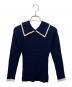 JENNE（ジェンヌ）の古着「襟付きバイカラー配色リブニット」｜ネイビー