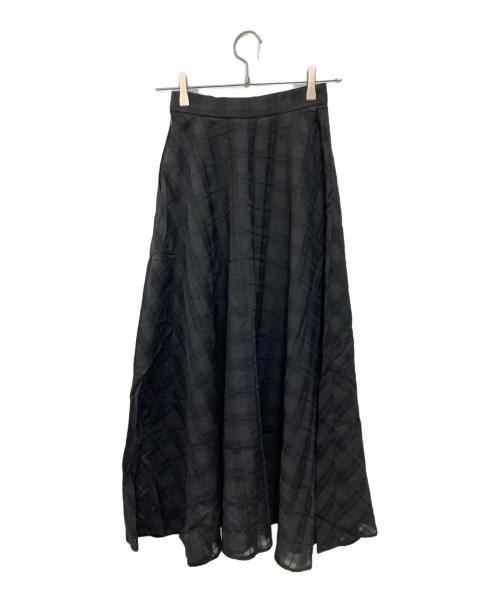JENNE（ジェンヌ）JENNE (ジェンヌ) 刺繍チェックスカート ブラック サイズ:S 未使用品の古着・服飾アイテム