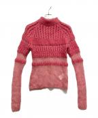 Ameri VINTAGEアメリヴィンテージ）の古着「BUMPY SHEER DOCKING KNIT」｜ピンク
