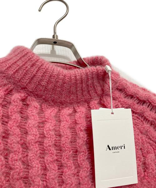 Ameri VINTAGE（アメリヴィンテージ）Ameri VINTAGE (アメリヴィンテージ) BUMPY SHEER DOCKING KNIT ピンク サイズ:F 未使用品の古着・服飾アイテム