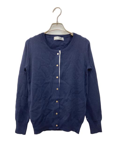 JENNE（ジェンヌ）JENNE (ジェンヌ) French配色アンサンブルニット ネイビー サイズ:S 未使用品の古着・服飾アイテム