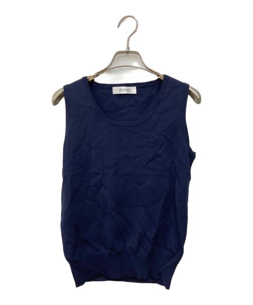 JENNE（ジェンヌ）JENNE (ジェンヌ) French配色アンサンブルニット ネイビー サイズ:S 未使用品の古着・服飾アイテム