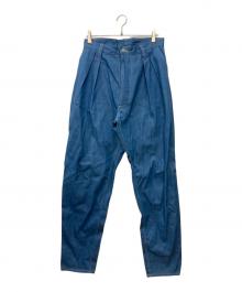 E.TAUTZ（イートーツ）の古着「PLEATED CHORE TROUSSERS」｜インディゴ