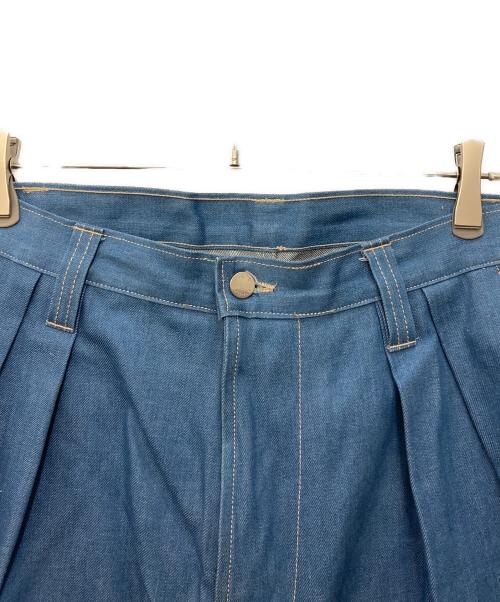 E.TAUTZ（イートーツ）E.TAUTZ (イートーツ) PLEATED CHORE TROUSSERS インディゴ サイズ:32の古着・服飾アイテム