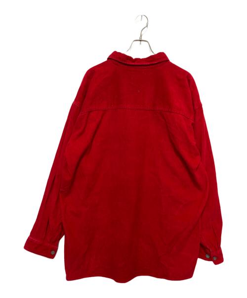 marlboro（マルボロ）Marlboro (マルボロ) ハーフジップコーデュロイシャツ レッド サイズ:XLの古着・服飾アイテム
