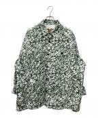 ROTOLロトル）の古着「BIG COVERALL SHIRT」｜ホワイト×グリーン