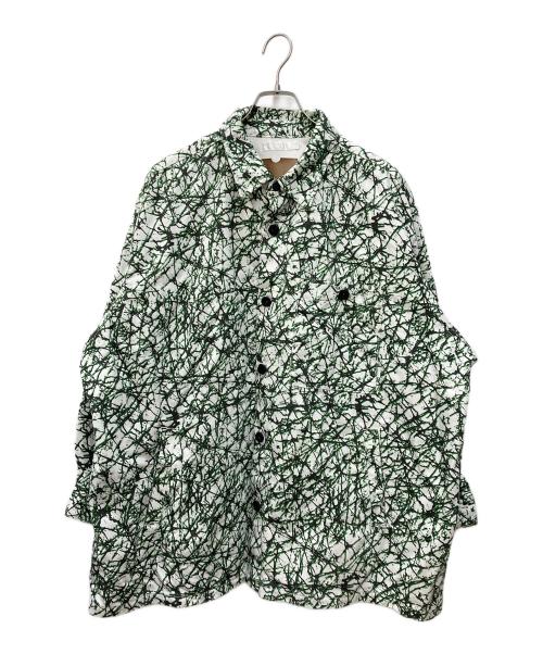 ROTOL（ロトル）ROTOL (ロトル) BIG COVERALL SHIRT ホワイト×グリーン サイズ:2の古着・服飾アイテム