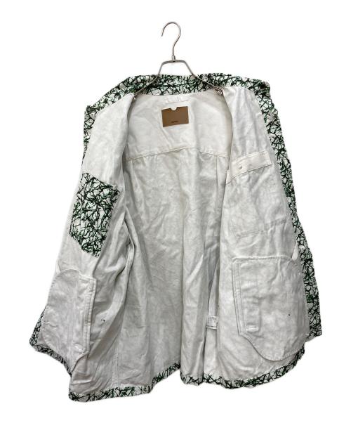 ROTOL（ロトル）ROTOL (ロトル) BIG COVERALL SHIRT ホワイト×グリーン サイズ:2の古着・服飾アイテム