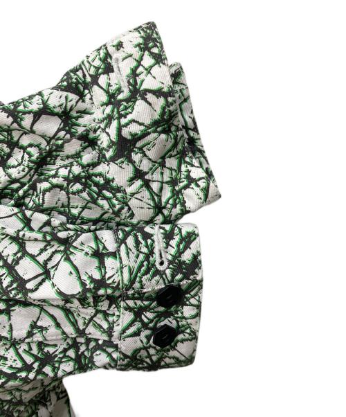 ROTOL（ロトル）ROTOL (ロトル) BIG COVERALL SHIRT ホワイト×グリーン サイズ:2の古着・服飾アイテム