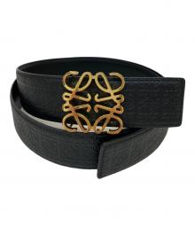 LOEWE（ロエベ）の古着「Reversible Repeat belt in silk calfskin」｜ブラック