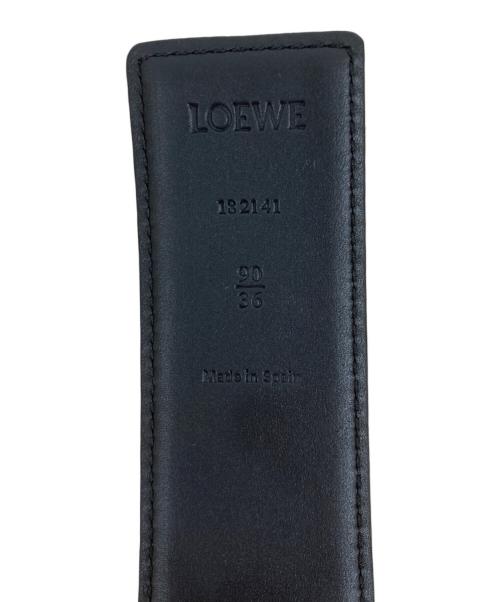 LOEWE（ロエベ）LOEWE (ロエベ) Reversible Repeat belt in silk calfskin ブラック サイズ:90/36の古着・服飾アイテム