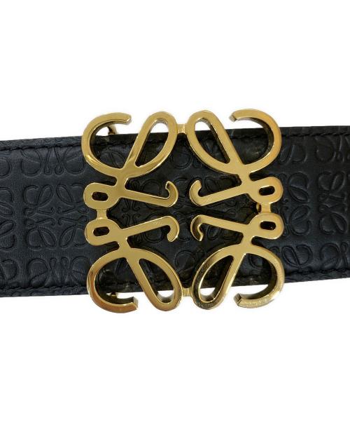 LOEWE（ロエベ）LOEWE (ロエベ) Reversible Repeat belt in silk calfskin ブラック サイズ:90/36の古着・服飾アイテム