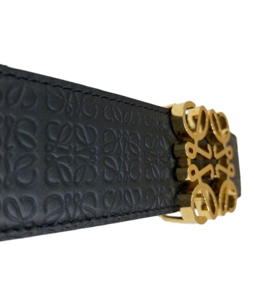 LOEWE（ロエベ）LOEWE (ロエベ) Reversible Repeat belt in silk calfskin ブラック サイズ:90/36の古着・服飾アイテム