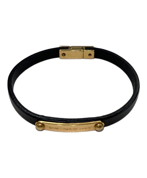 Saint Laurent Paris（サンローランパリ）Saint Laurent Paris (サンローランパリ) idプレートブレスレット ブラック サイズ:Mの古着・服飾アイテム