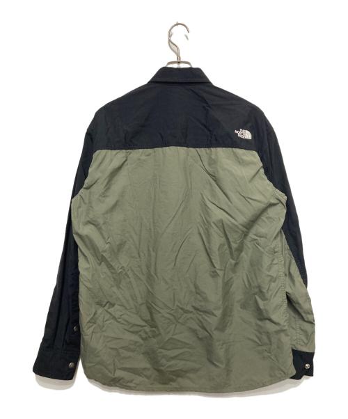 THE NORTH FACE（ザ ノース フェイス）THE NORTH FACE (ザ ノース フェイス) L/S NUPTSE SHIRT ブラック×グリーン サイズ:Lの古着・服飾アイテム