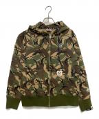 Aape BY A BATHING APEエーエイプ バイ アベイシングエイプ）の古着「カモフラジップパーカー」｜グリーン