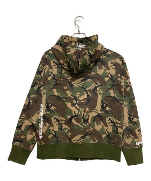 Aape BY A BATHING APE（エーエイプ バイ アベイシングエイプ）AAPE BY A BATHING APE (エーエイプ バイ アベイシングエイプ) カモフラジップパーカー グリーン サイズ:Sの古着・服飾アイテム