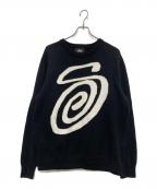 stussyステューシー）の古着「Curly S Sweater」｜ブラック