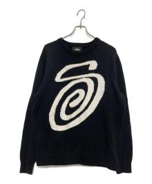 stussy（ステューシー）の古着「Curly S Sweater」｜ブラック