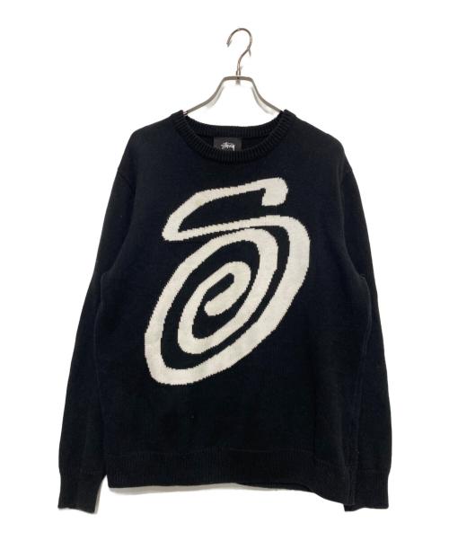 stussy（ステューシー）stussy (ステューシー) Curly S Sweater ブラック サイズ:Lの古着・服飾アイテム