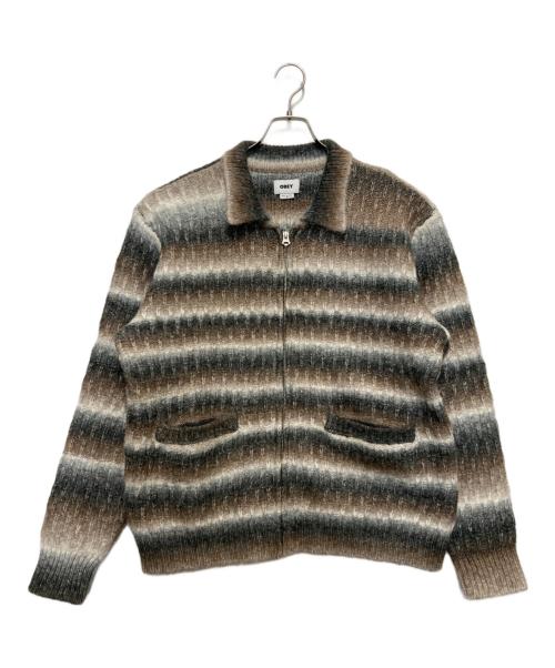 OBEY（オベイ）OBEY (オベイ) REGGIE ZIP UP CARDIGAN ベージュ サイズ:Ⅿの古着・服飾アイテム