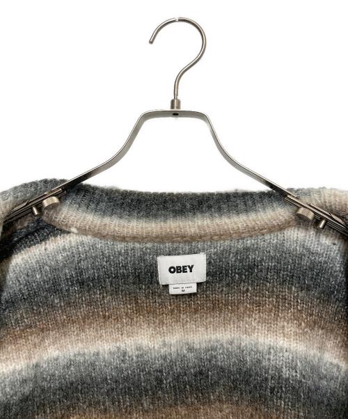 OBEY（オベイ）OBEY (オベイ) REGGIE ZIP UP CARDIGAN ベージュ サイズ:Ⅿの古着・服飾アイテム