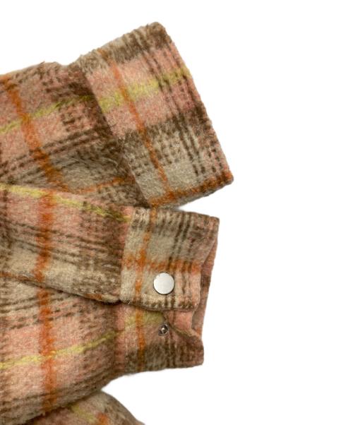 butter（バター）Butter (バター) PLAID FLANNEL ZIP THROUGH SHIRT オレンジ サイズ:Lの古着・服飾アイテム