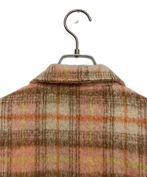 butter（バター）Butter (バター) PLAID FLANNEL ZIP THROUGH SHIRT オレンジ サイズ:Lの古着・服飾アイテム