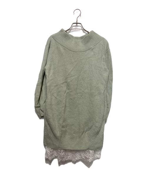 Snidel（スナイデル）Snidel (スナイデル) ニットセットキャミミニワンピース グリーン サイズ:FREEの古着・服飾アイテム