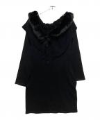 HER LIP TOハーリップトゥ）の古着「Ritz Faux Fur Mini Dress」｜ブラック