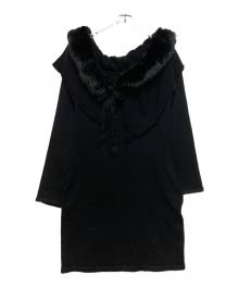 HER LIP TO（ハーリップトゥ）の古着「Ritz Faux Fur Mini Dress」｜ブラック