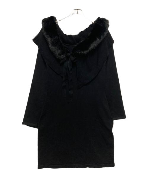 HER LIP TO（ハーリップトゥ）Her lip to (ハーリップトゥ) Ritz Faux Fur Mini Dress ブラック サイズ:Mの古着・服飾アイテム