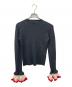 Gypsohila（ジプソフィア）の古着「Crochet Sleeve CrewNeck Knit」｜グレー