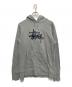 stussy（ステューシー）の古着「ロゴ刺繍プルオーバーパーカー」｜グレー