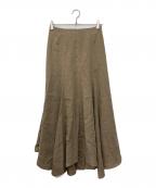 CADUNEカデュネ）の古着「リネンスカート」｜オリーブ