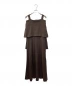 Mystradaマイストラーダ）の古着「オフショルリブニットワンピース」｜ブラウン