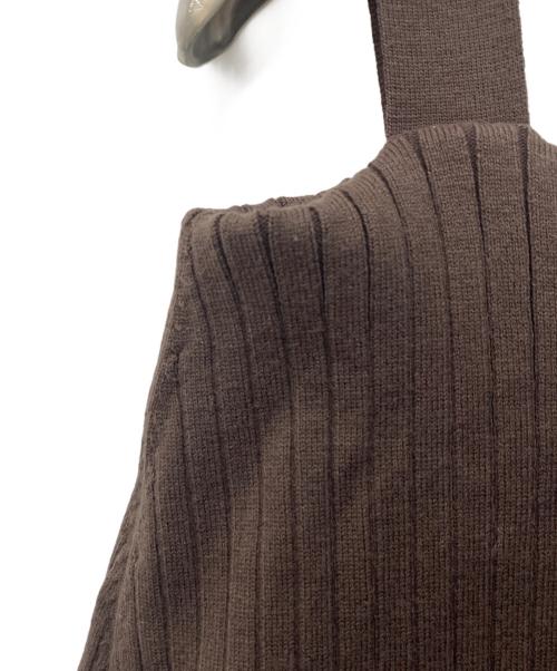 Mystrada（マイストラーダ）Mystrada (マイストラーダ) オフショルリブニットワンピース ブラウン サイズ:38の古着・服飾アイテム