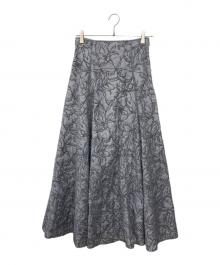 Mystrada（マイストラーダ）の古着「ふくれフロッキーフレアスカート」｜グレー