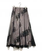 JUSGLITTYジャスグリッティー）の古着「ミモザ刺繍マーメイドスカート」｜ブラック